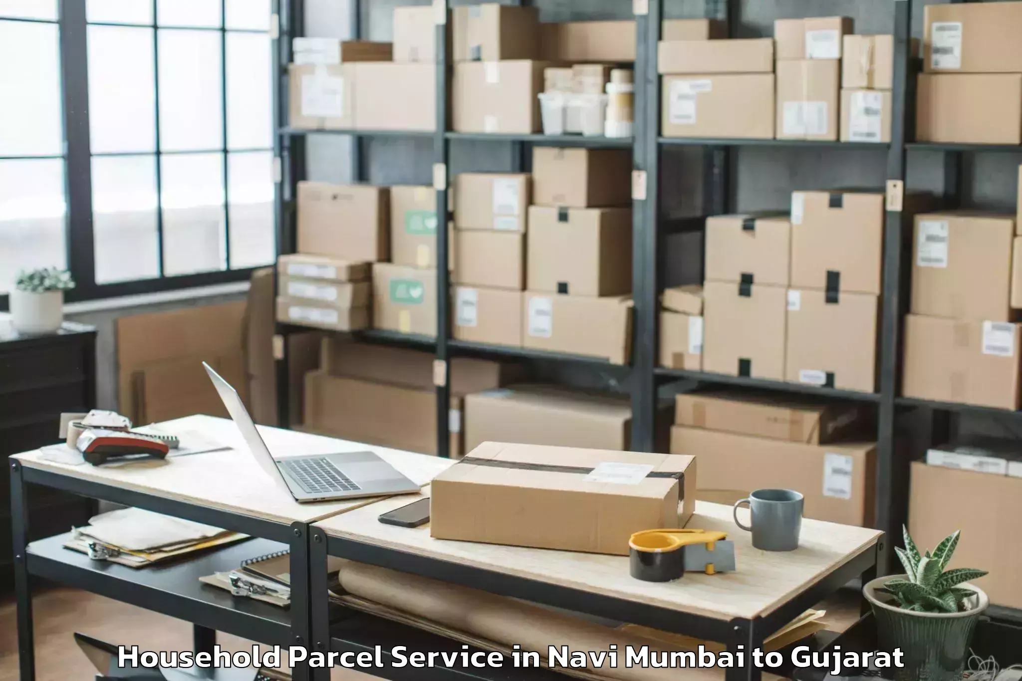 Book Navi Mumbai to Jhagadia Household Parcel Online